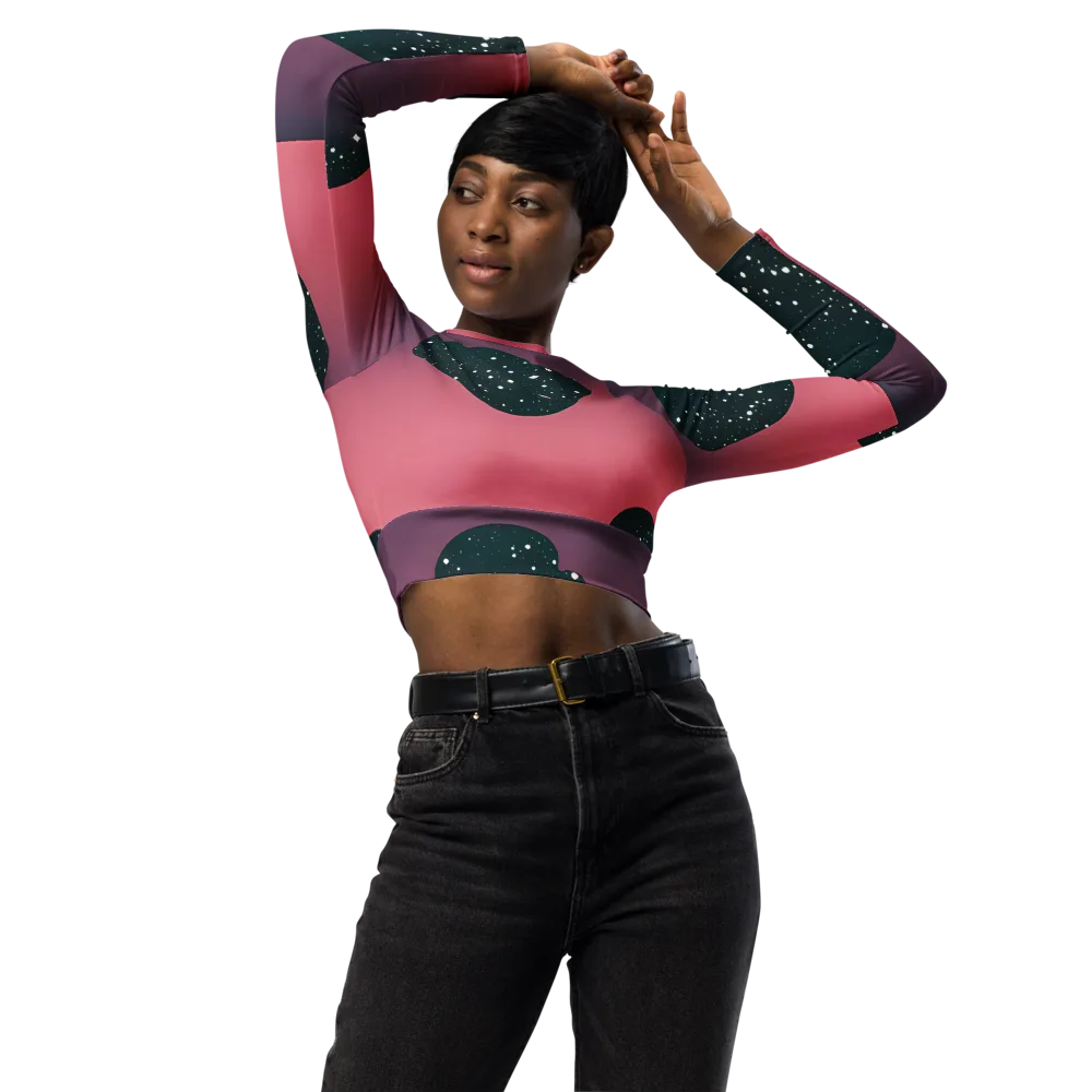 Dreamscape Horizon on Long Sleeve Crop Top — Front