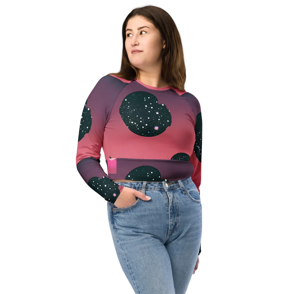 Dreamscape Horizon on Long Sleeve Crop Top — Front