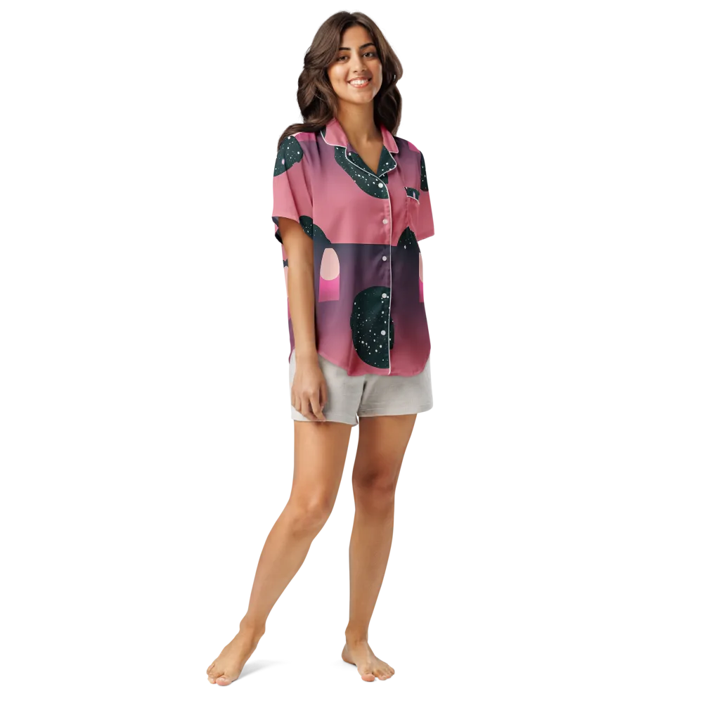 Dreamscape Horizon on Women's Short Sleeve Pajama Top — Front