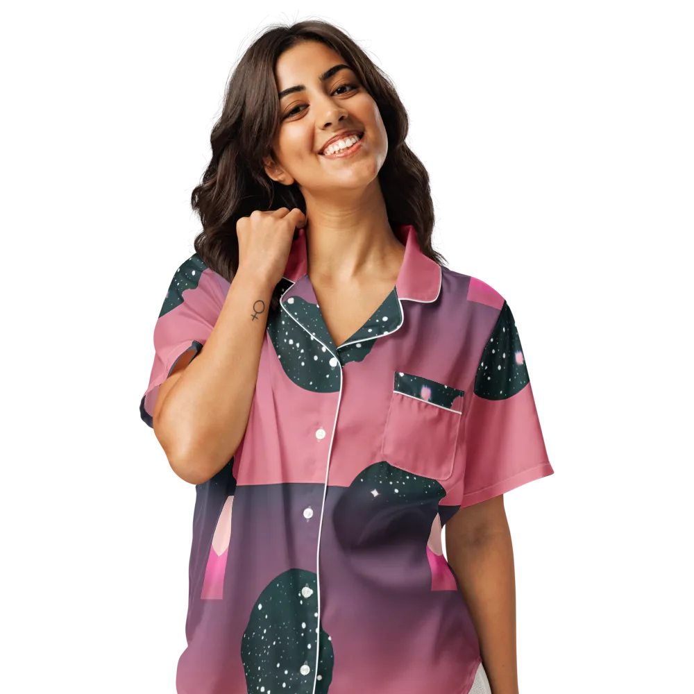 Dreamscape Horizon on Women's Short Sleeve Pajama Top — Front