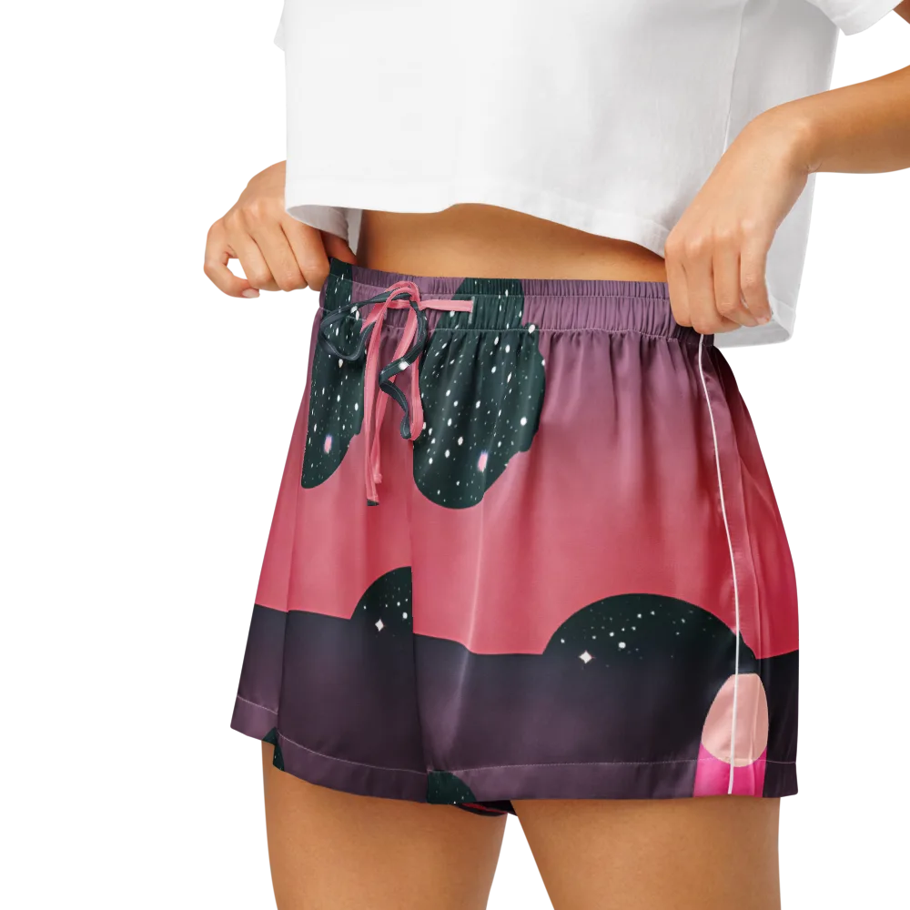 Dreamscape Horizon on Women's Pajama Shorts — Left