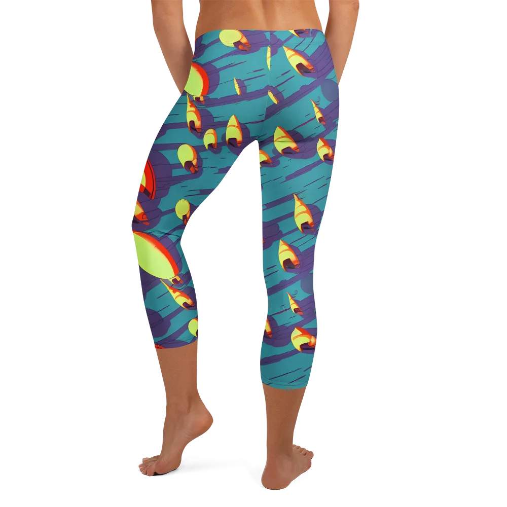 Sailor's Mirage on Capri Leggings — Back