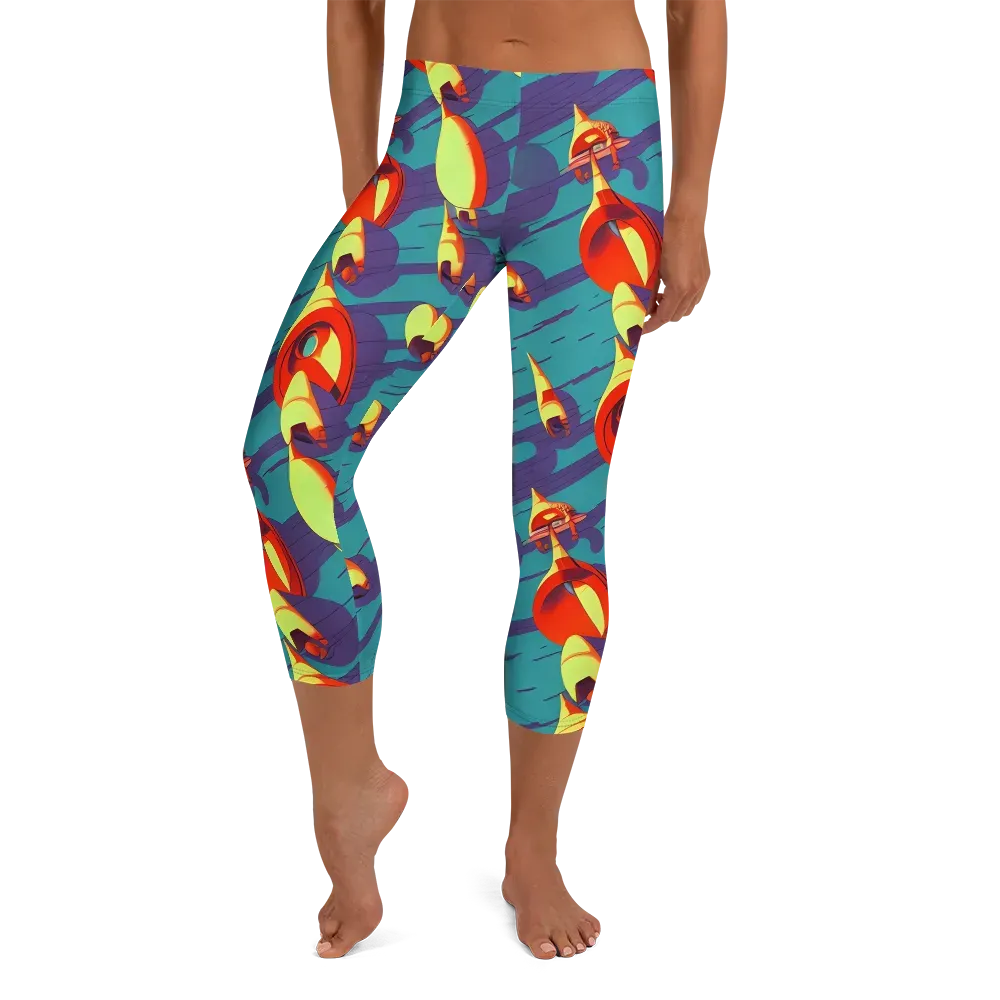 Sailor's Mirage on Capri Leggings — Front