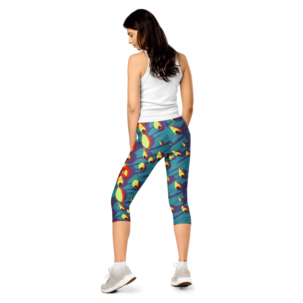 Sailor's Mirage on Capri Leggings — Back