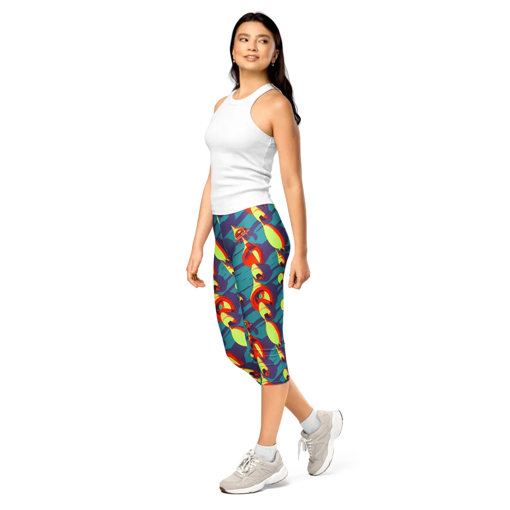 Sailor's Mirage on Capri Leggings — Left Front