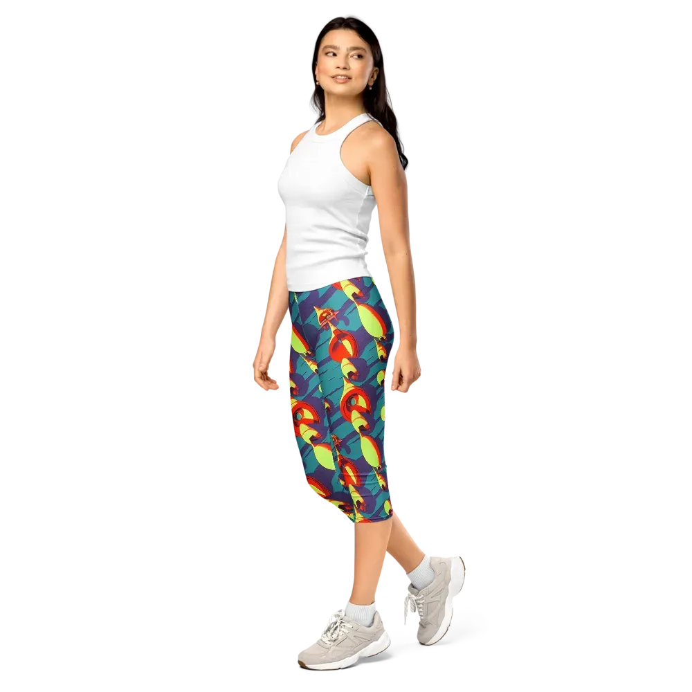 Sailor's Mirage on Capri Leggings — Left Front