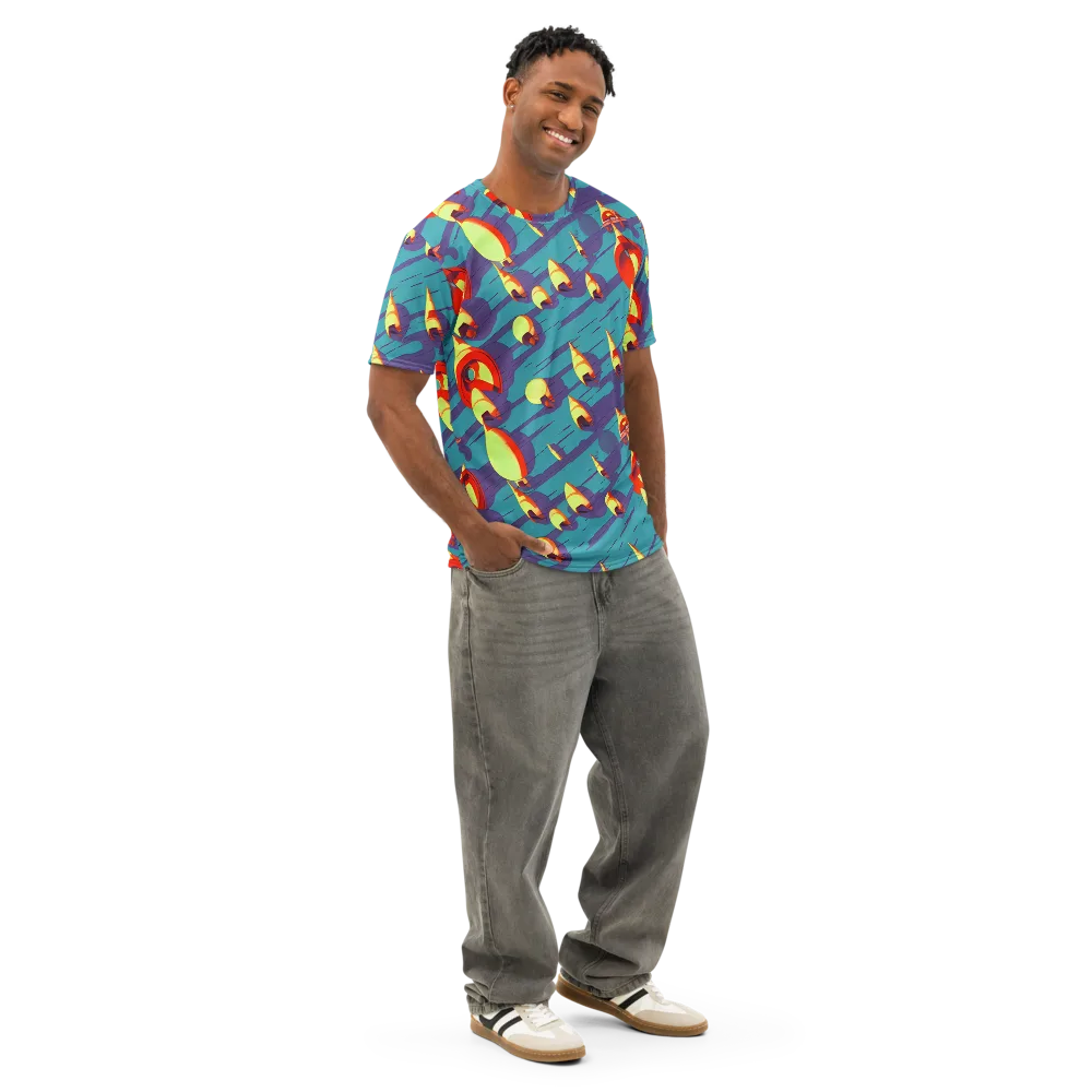 Sailor's Mirage on Men's Cotton Crew Neck T-Shirt — Right Front
