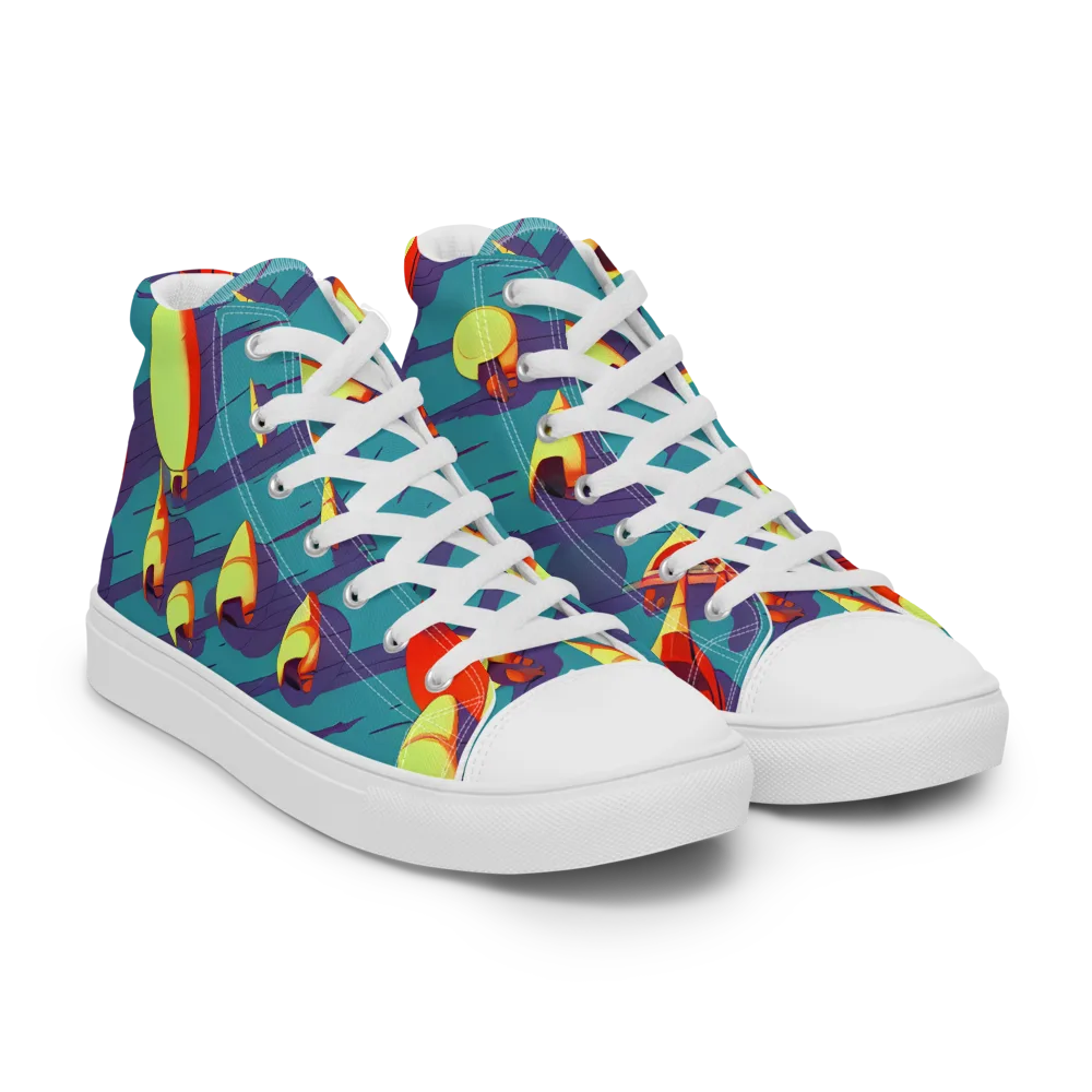 Sailor's Mirage on Men's High Top Canvas Shoes — Right Front