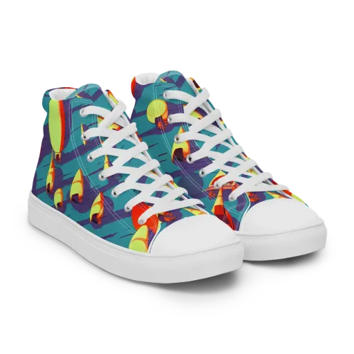 Sailor's Mirage on a Men's High Top Canvas Shoes