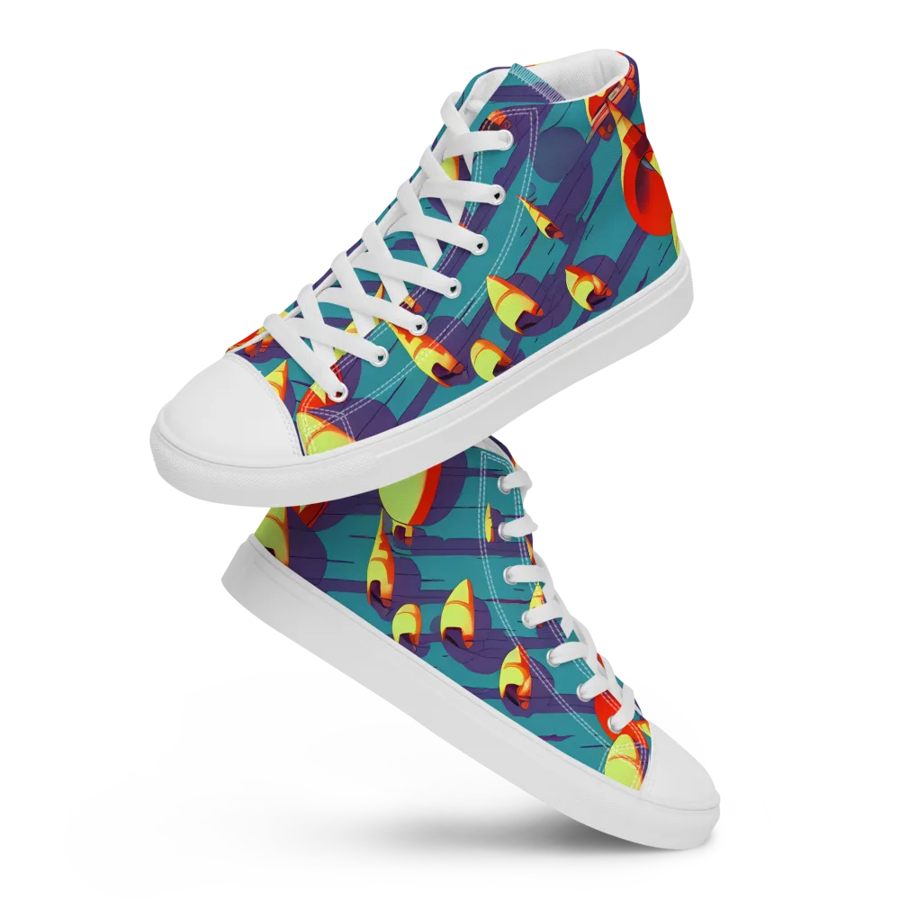 Sailor's Mirage on Men's High Top Canvas Shoes — Front