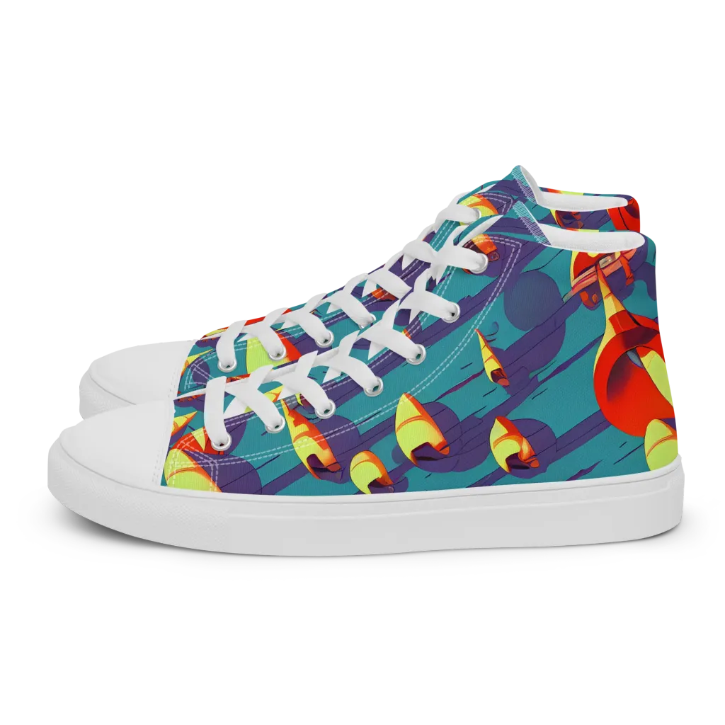 Sailor's Mirage on Women's High Top Canvas Shoes — Left