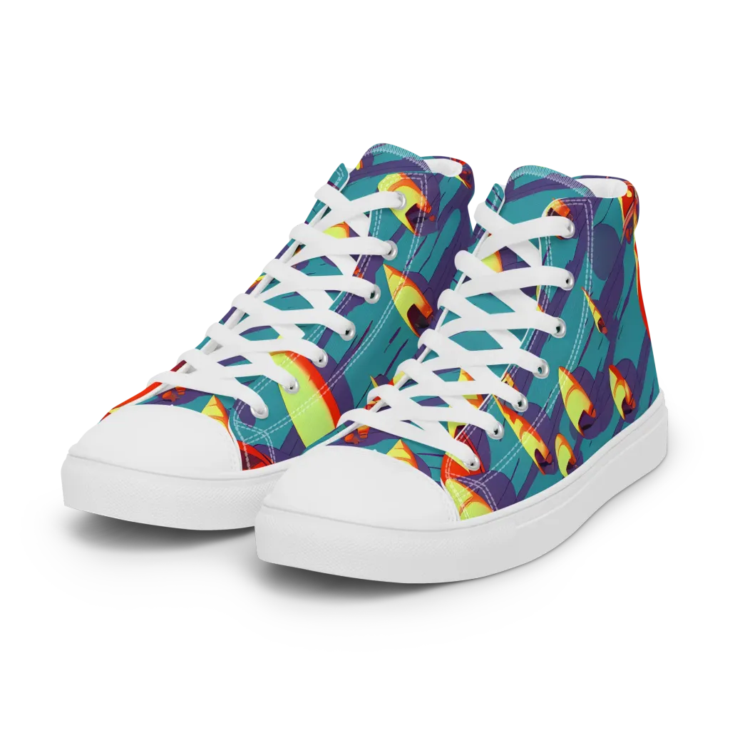 Sailor's Mirage on Women's High Top Canvas Shoes — Left Front