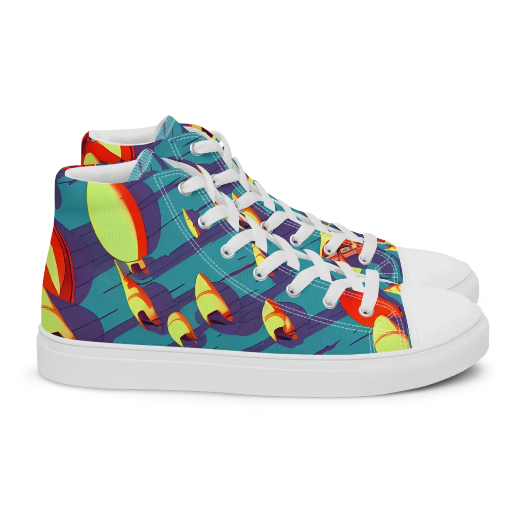 Sailor's Mirage on Women's High Top Canvas Shoes — Right