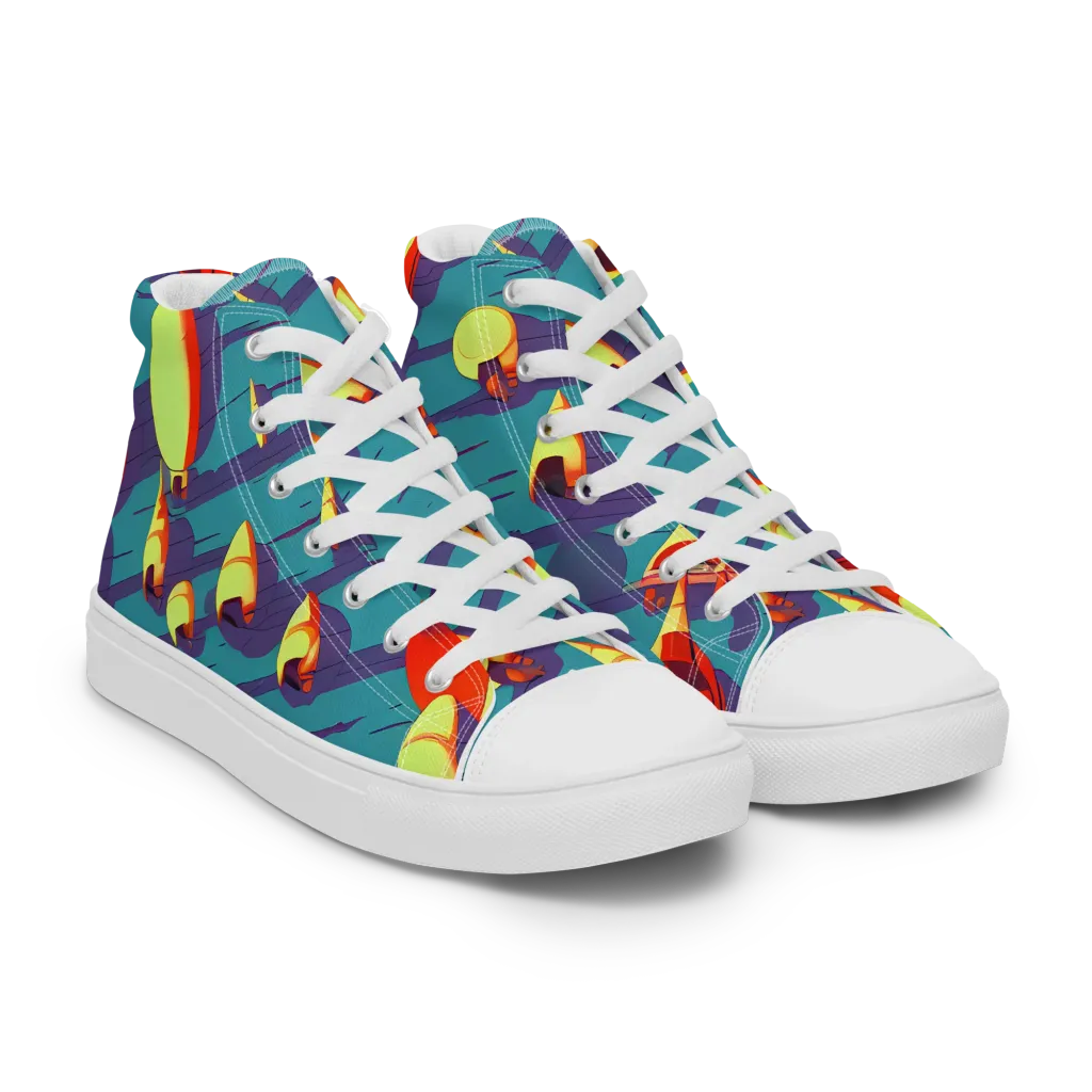 Sailor's Mirage on Women's High Top Canvas Shoes — Right Front