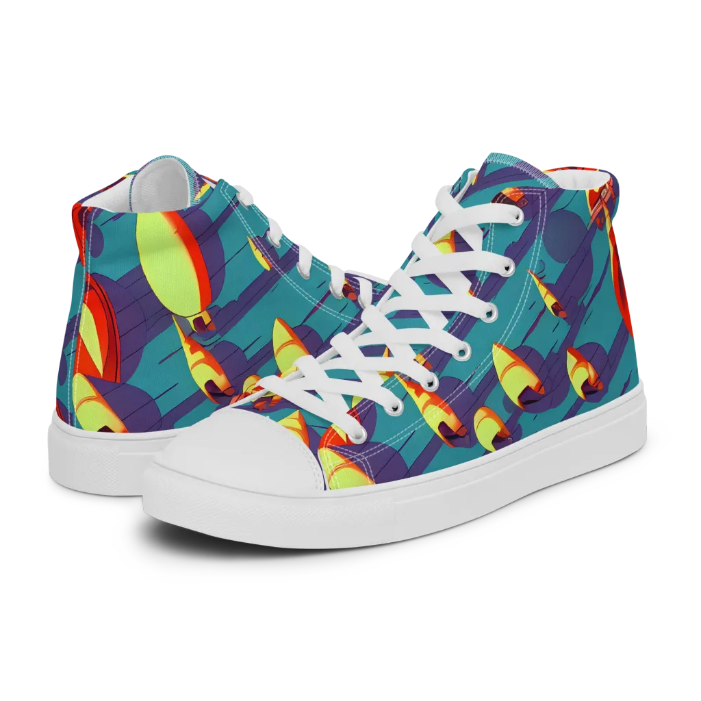 Sailor's Mirage on Women's High Top Canvas Shoes — Left