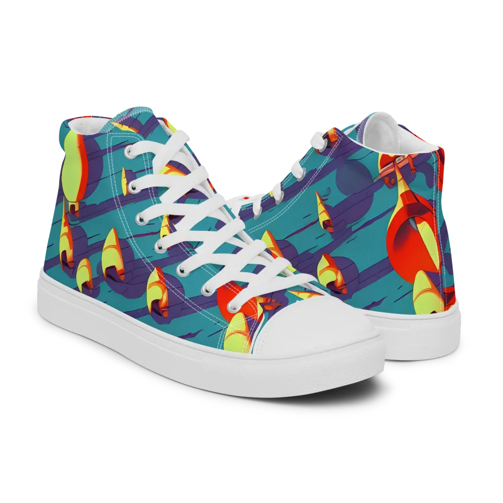 Sailor's Mirage on Women's High Top Canvas Shoes — Right