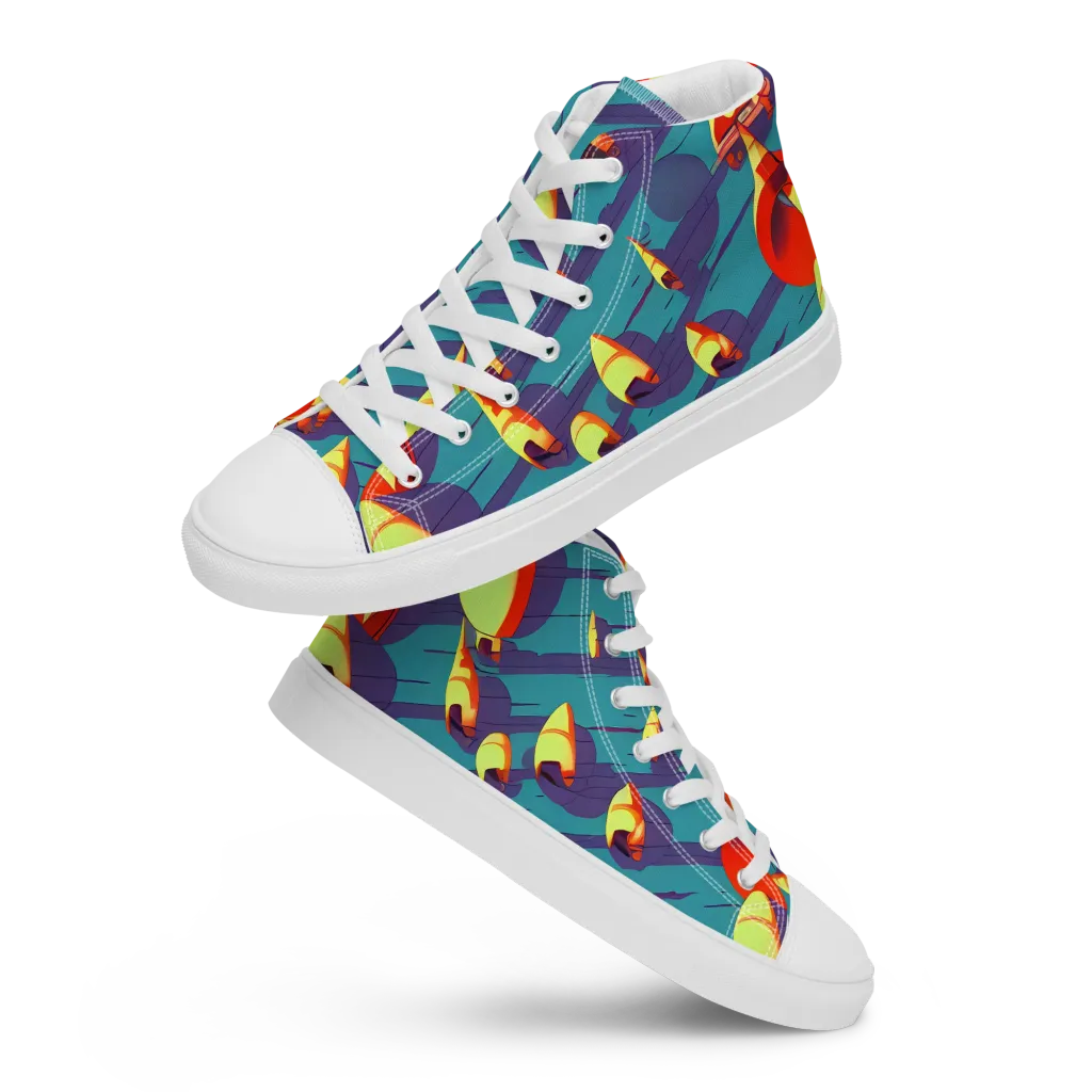 Sailor's Mirage on Women's High Top Canvas Shoes — Front
