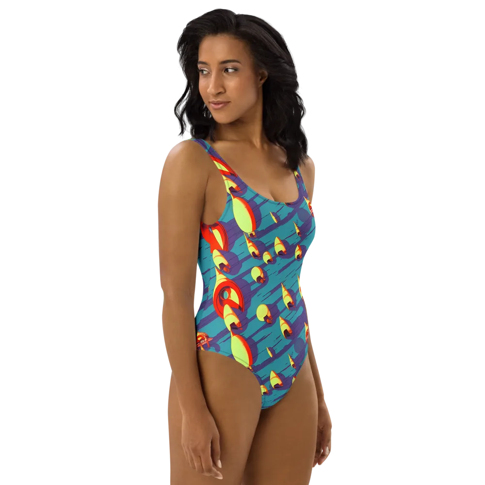 Sailor's Mirage on One-Piece Swimsuit — Right