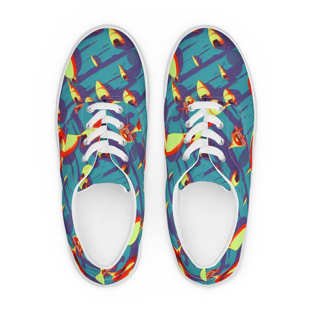 Sailor's Mirage on Men's Lace-Up Canvas Shoes — Front