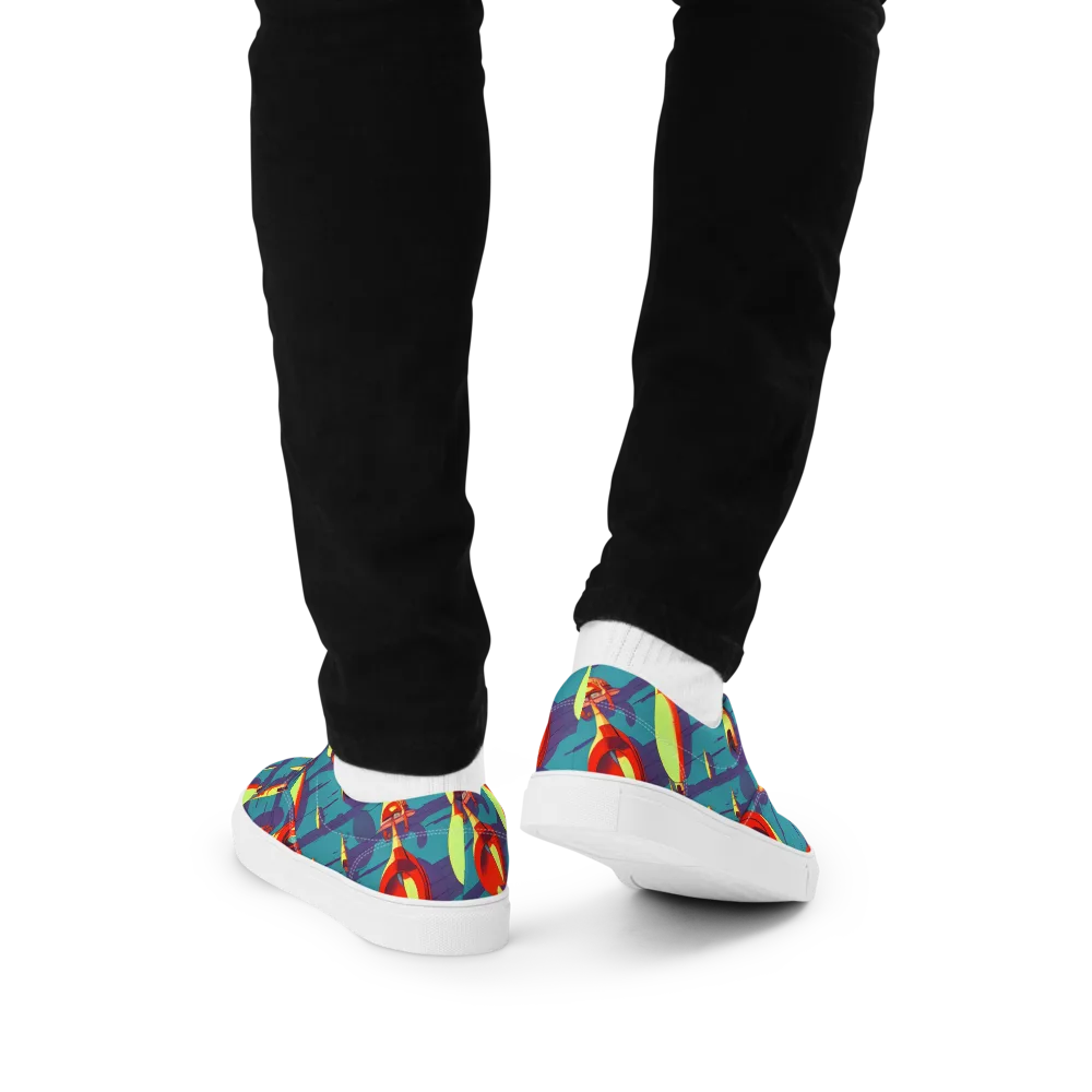 Sailor's Mirage on Men's Lace-Up Canvas Shoes — Back