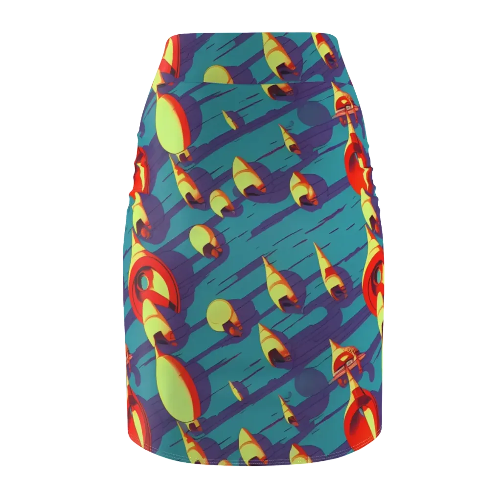 Sailor's Mirage on Pencil Skirt — Back