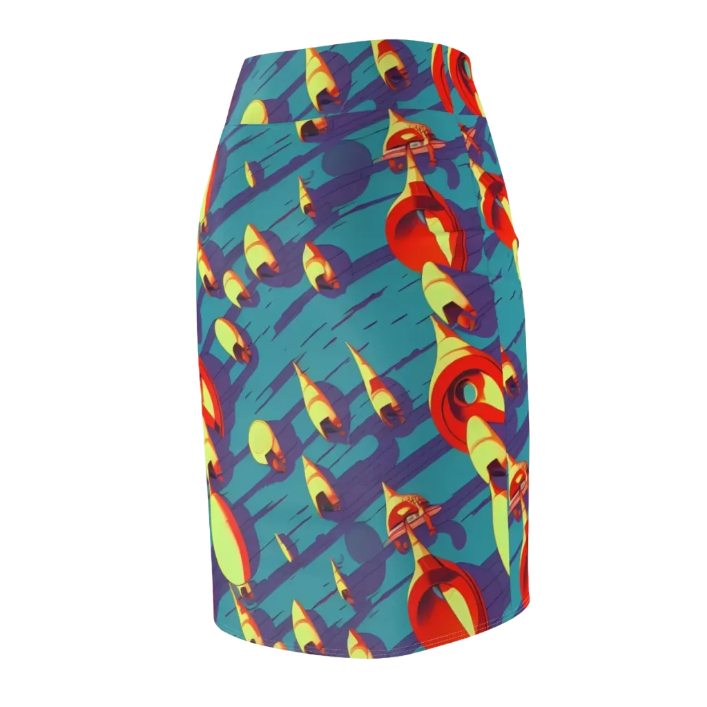 Sailor's Mirage on Pencil Skirt — Back Side