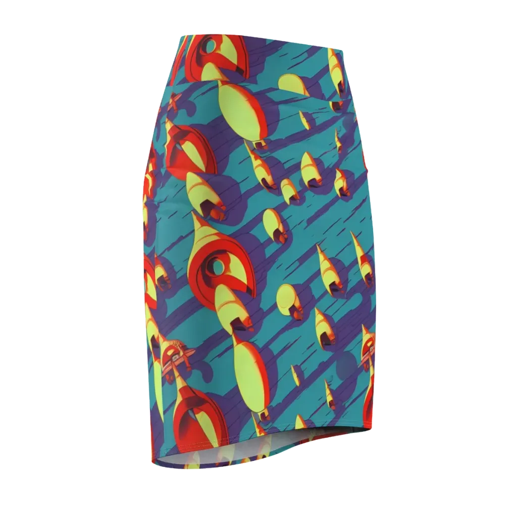 Sailor's Mirage on Pencil Skirt — Front Side