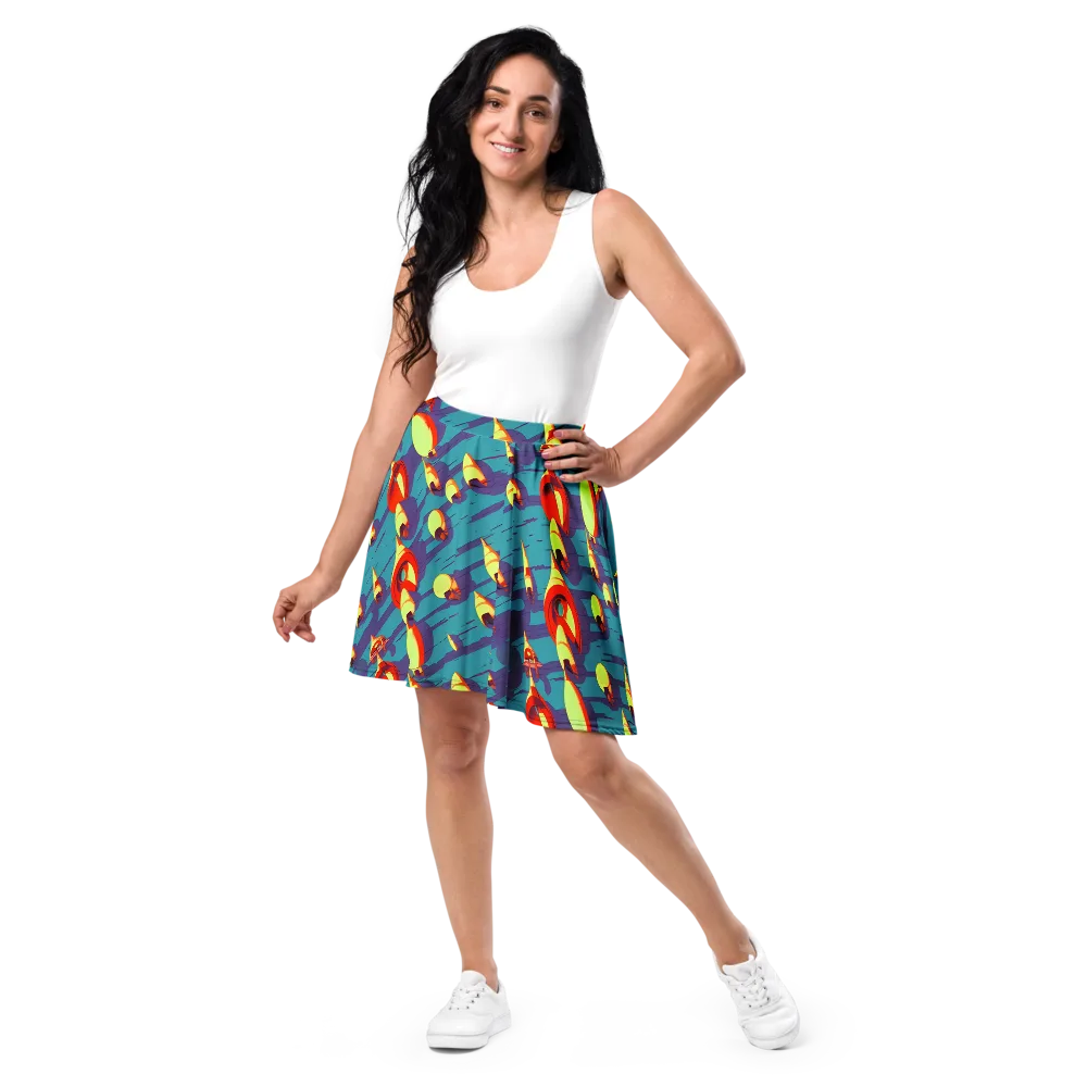 Sailor's Mirage on Skater Skirt — Front