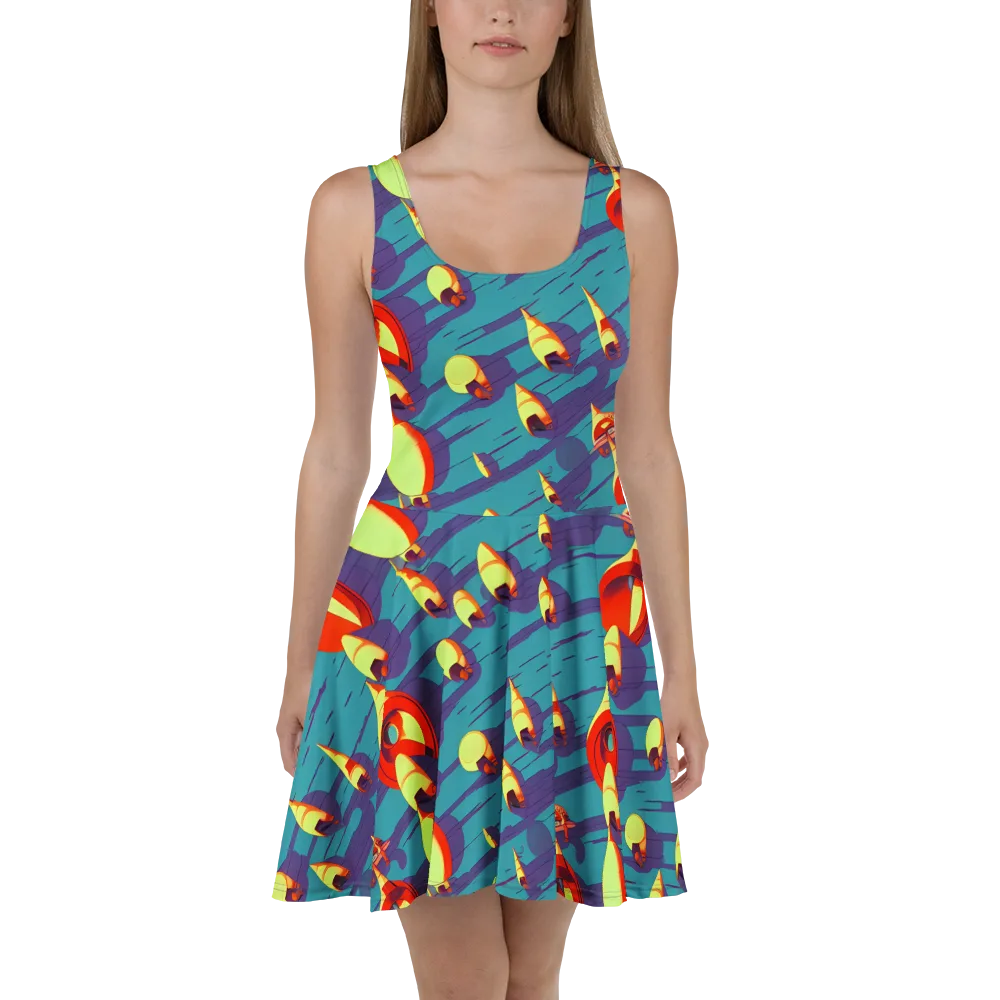 Sailor's Mirage on Skater Dress — Front