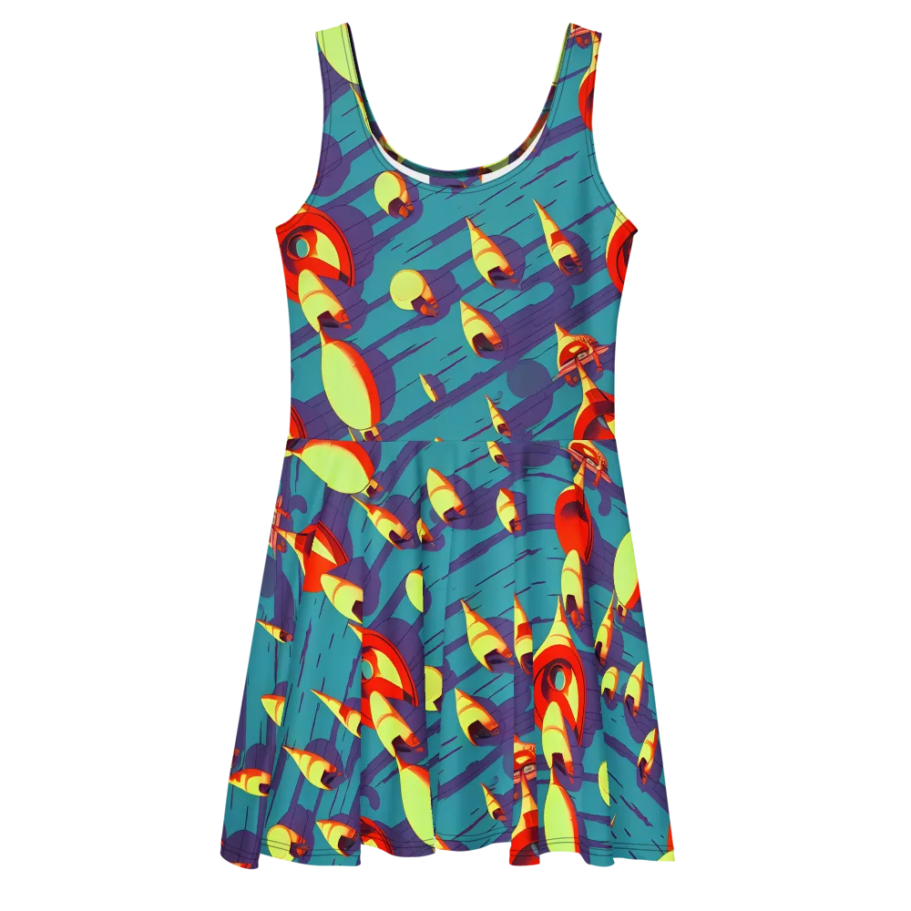 Sailor's Mirage on Skater Dress — Front