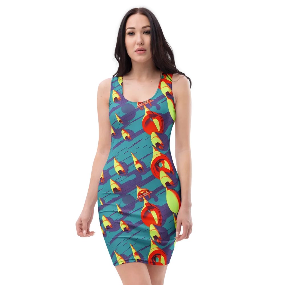 Sailor's Mirage on Bodycon Dress — Front