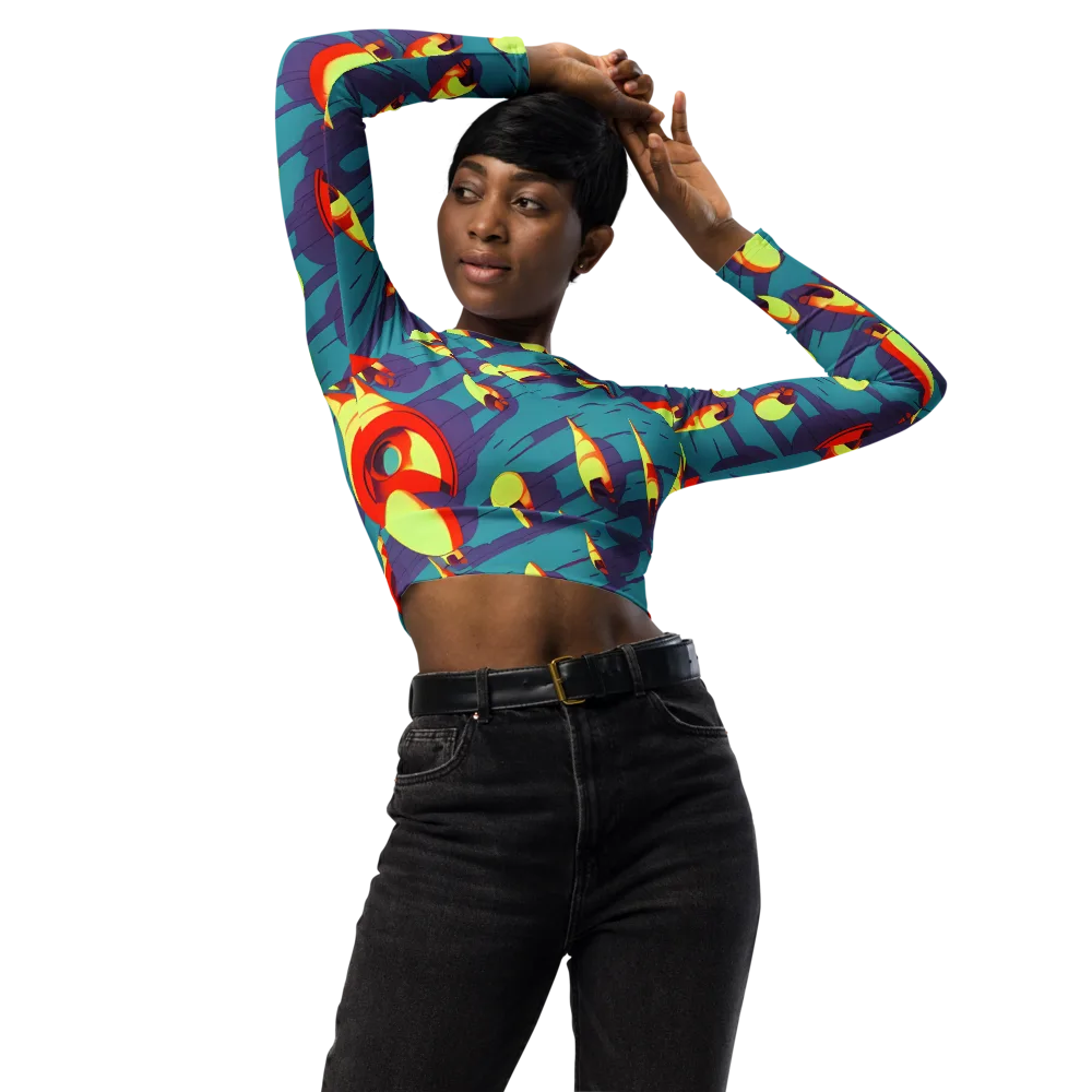 Sailor's Mirage on Long Sleeve Crop Top — Front