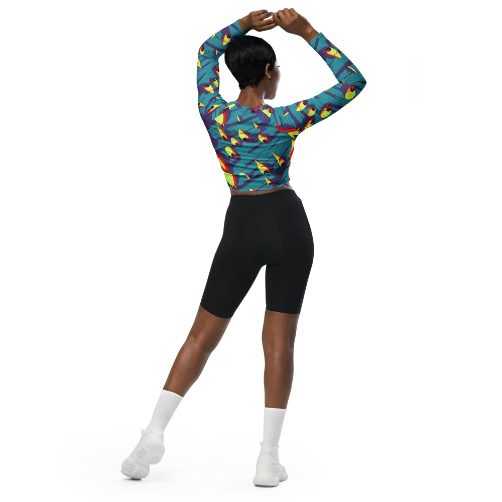 Sailor's Mirage on Long Sleeve Crop Top — Back