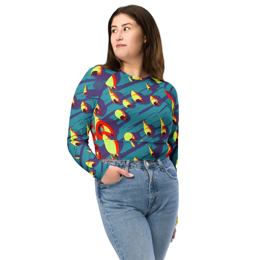 Sailor's Mirage on Long Sleeve Crop Top — Front