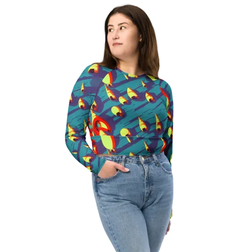Sailor's Mirage on a Long Sleeve Crop Top