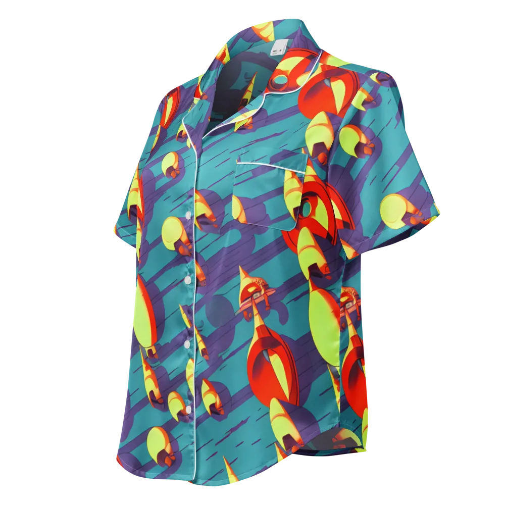 Sailor's Mirage on Women's Short Sleeve Pajama Top — Left Front