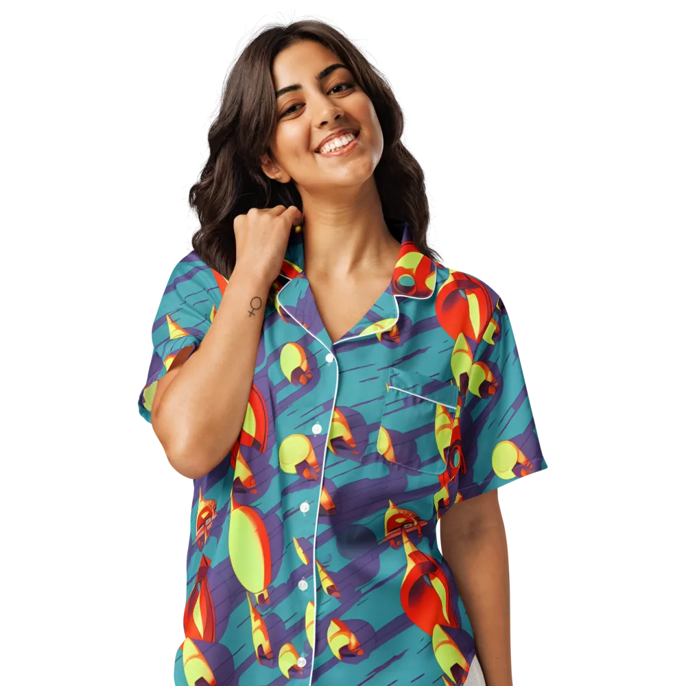 Sailor's Mirage on Women's Short Sleeve Pajama Top — Front
