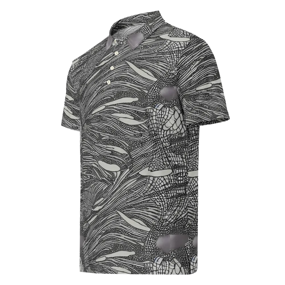 Sable Currents on Men's Slim Fit Polo Shirt — Left Front