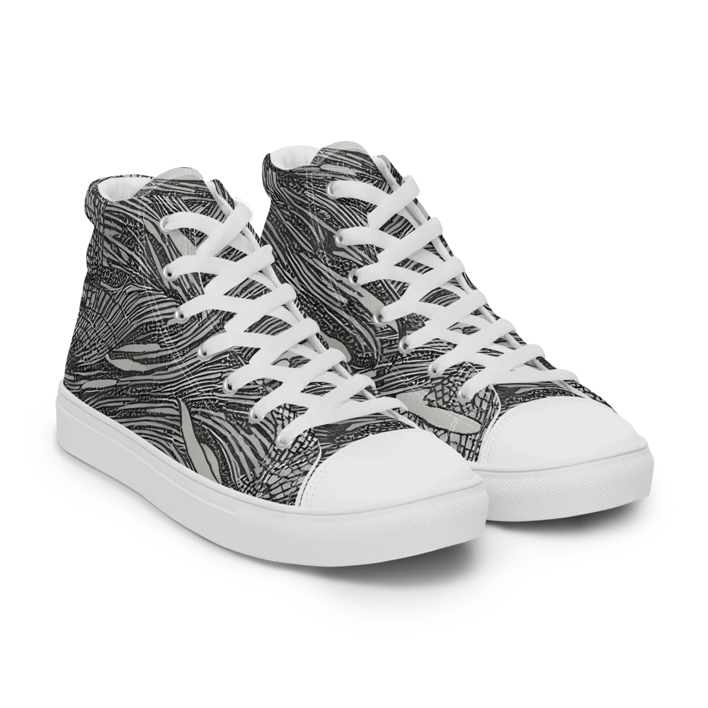 Sable Currents on Men's High Top Canvas Shoes — Right Front