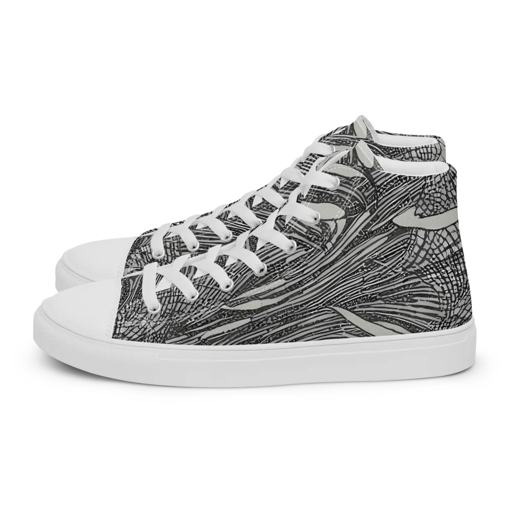 Sable Currents on Men's High Top Canvas Shoes — Left