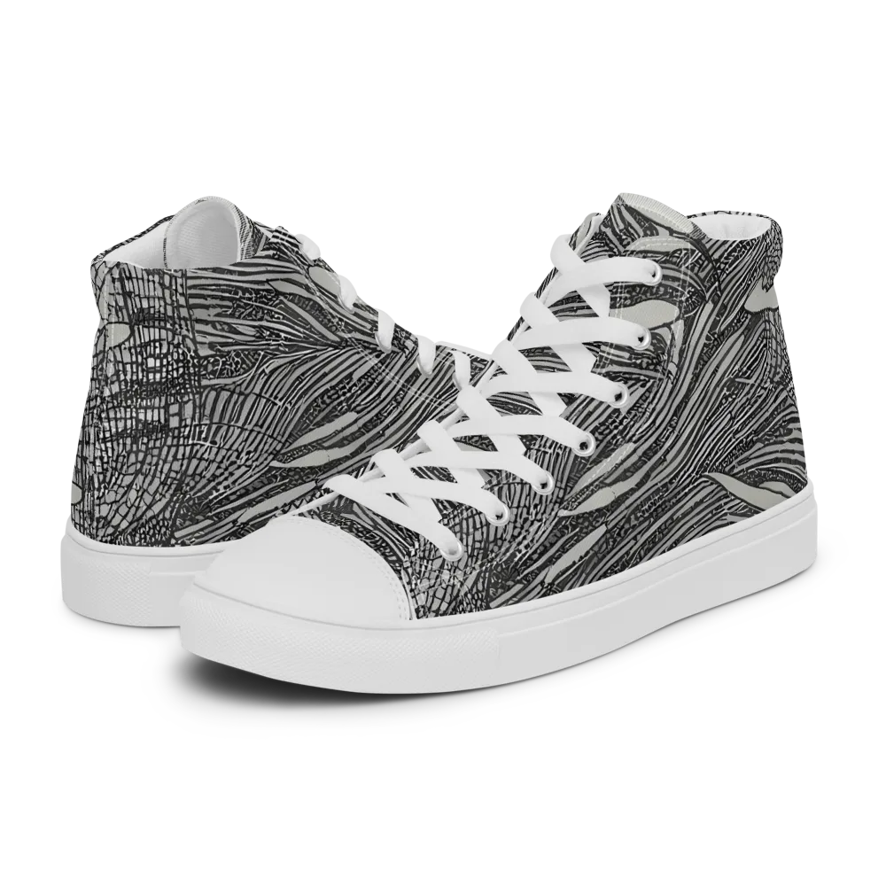 Sable Currents on Men's High Top Canvas Shoes — Left
