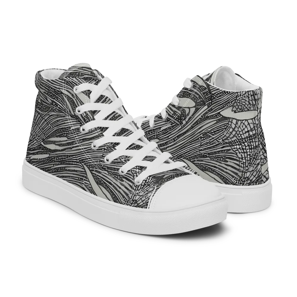 Sable Currents on Men's High Top Canvas Shoes — Right