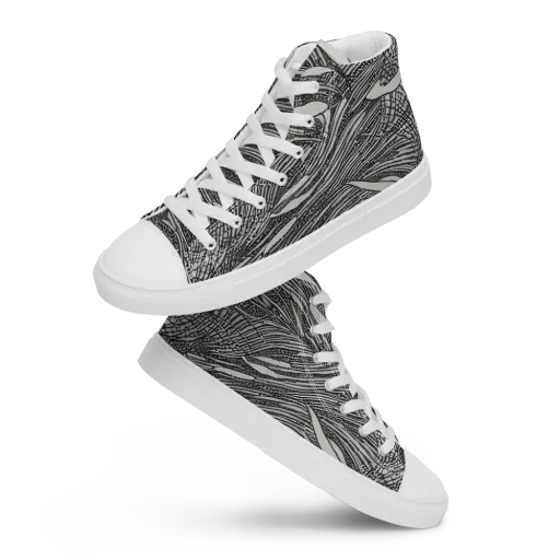 Sable Currents on a Men's High Top Canvas Shoes