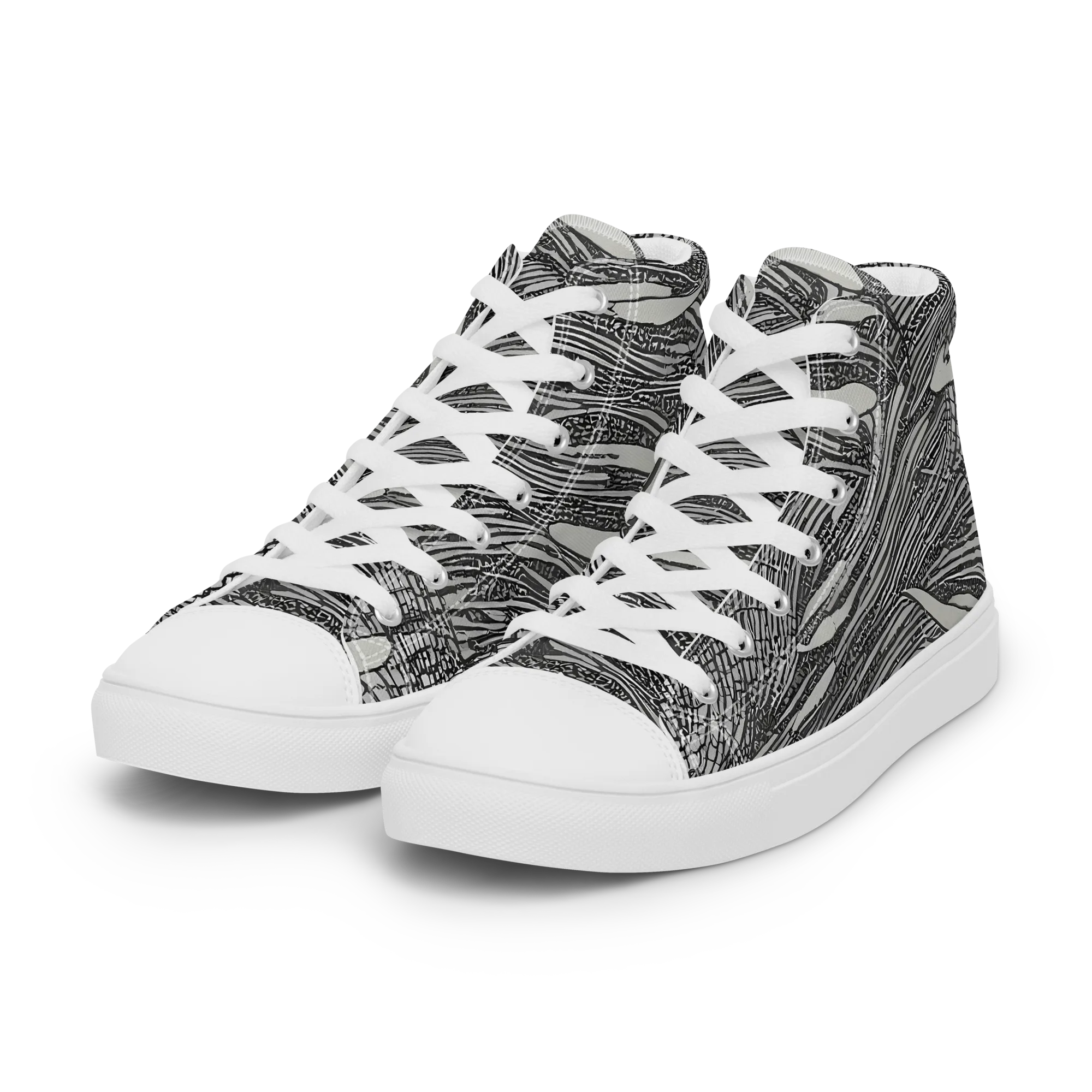 Sable Currents on Women's High Top Canvas Shoes — Left Front