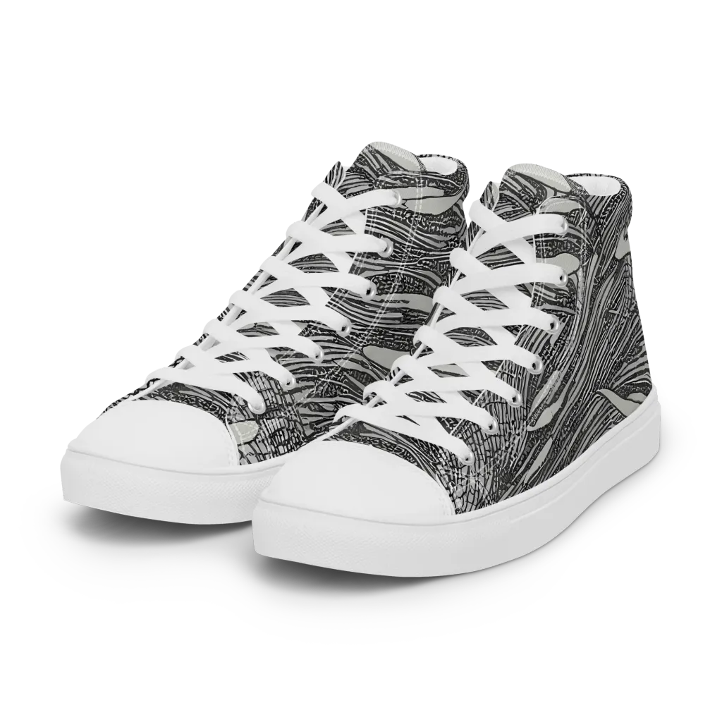 Sable Currents on Women's High Top Canvas Shoes — Left Front