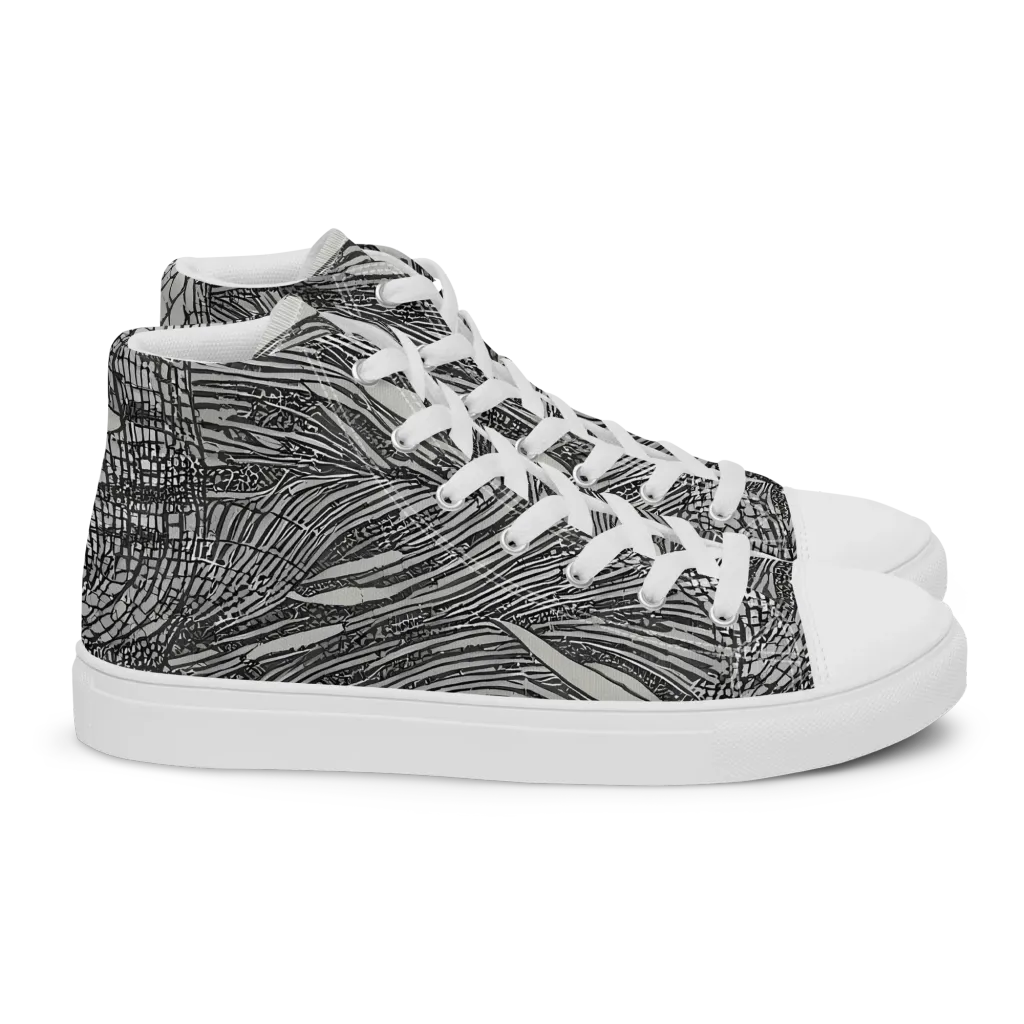 Sable Currents on Women's High Top Canvas Shoes — Right