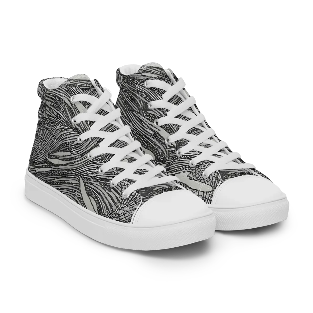 Sable Currents on Women's High Top Canvas Shoes — Right Front