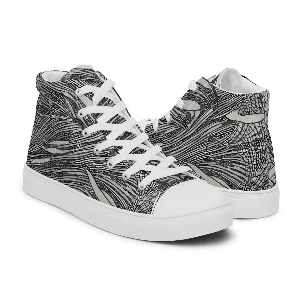 Sable Currents on Women's High Top Canvas Shoes — Right