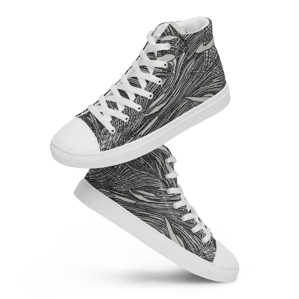 Sable Currents on Women's High Top Canvas Shoes — Front