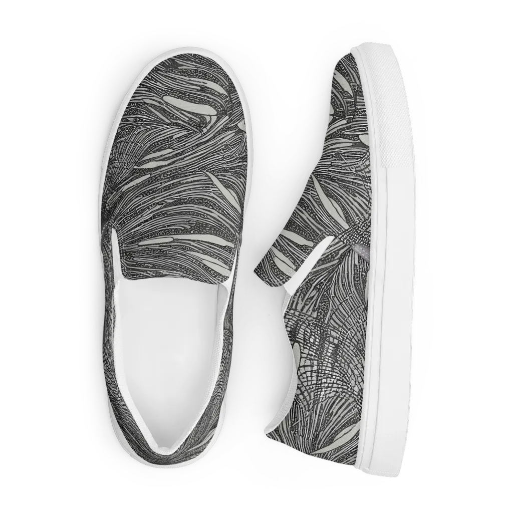 Sable Currents on Men's Slip-On Canvas Shoes — Front